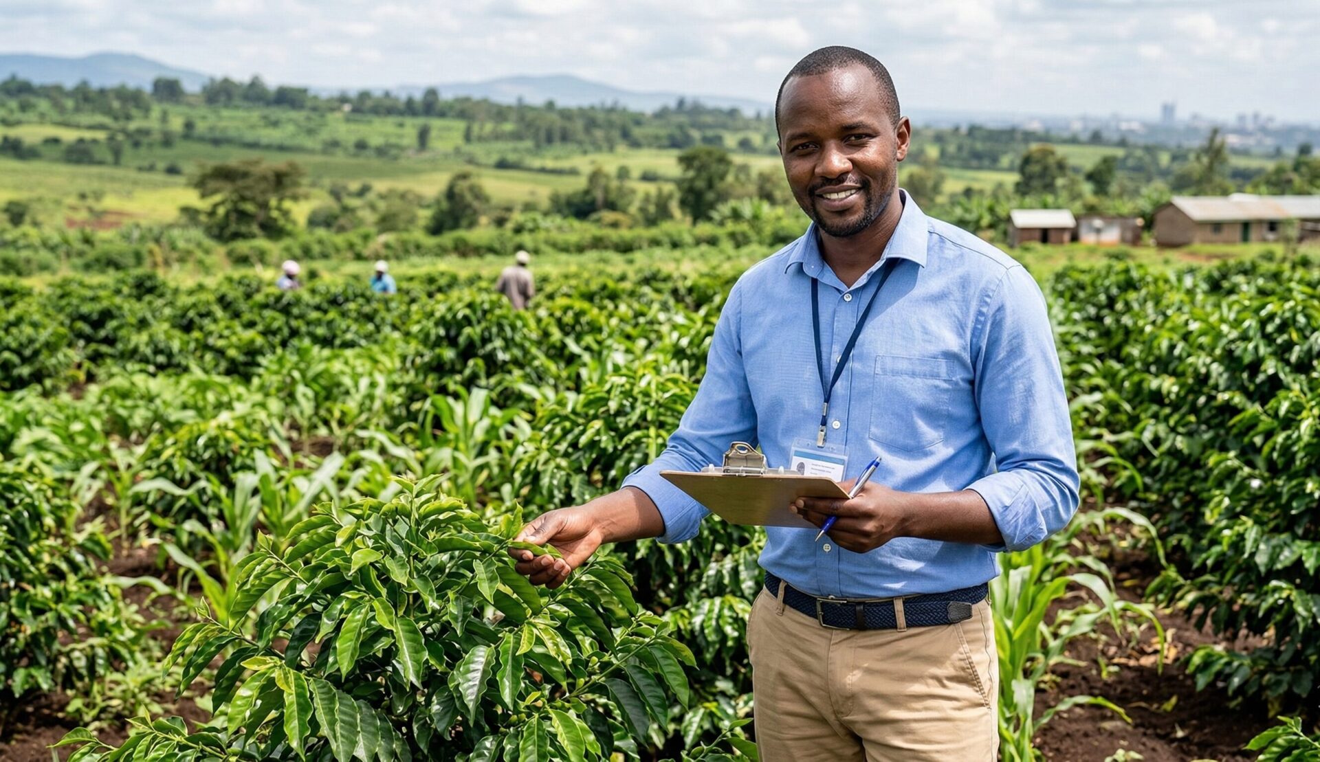 Agricultural consultant conducting farm audit in Nairobi Kenya